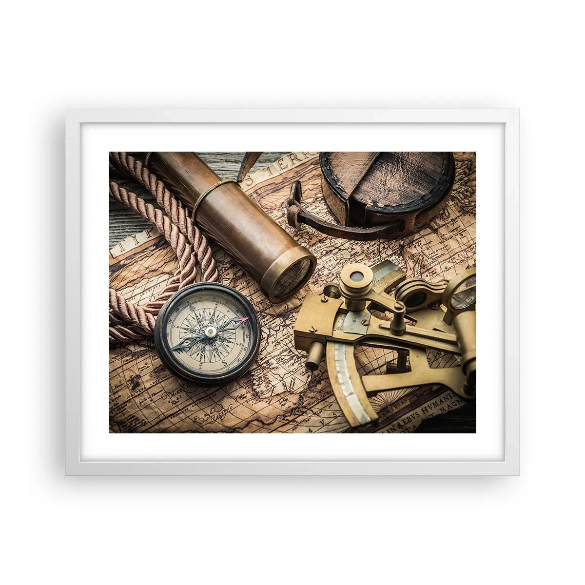 Plakat w białej ramie - Wyznacz kurs - 50x40 cm