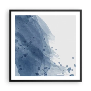 Plakat w czarnej ramie - Niebieski tiul - 60x60 cm