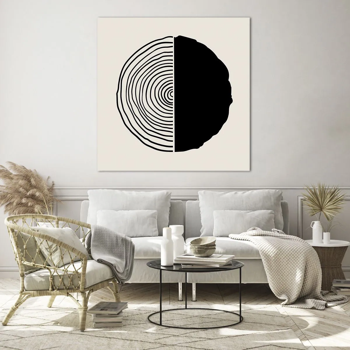 Obraz na szkle - Pół na pół - 60x60 cm