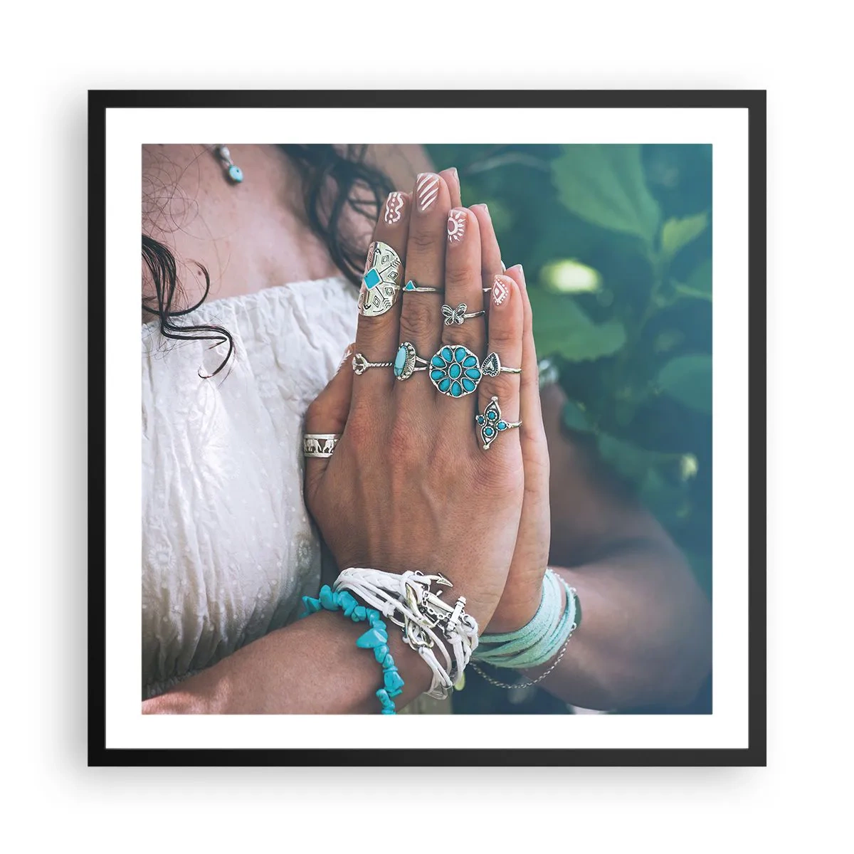 Plakat w czarnej ramie - Witaj w centrum bytu - 60x60 cm