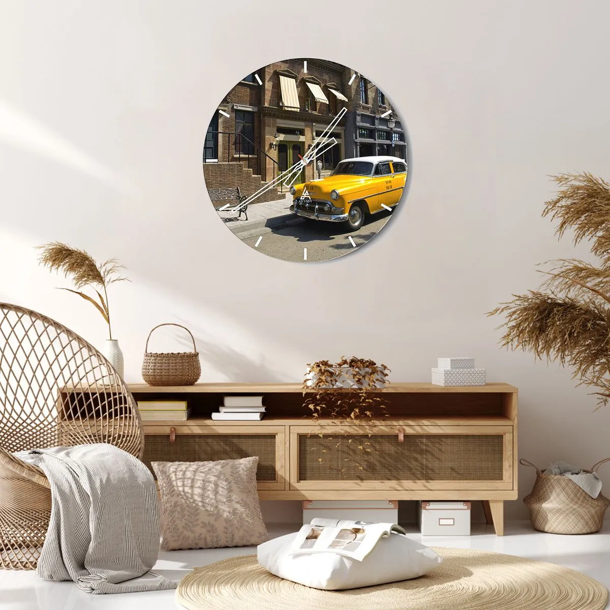 Zegar ścienny - Dawno temu w Ameryce - 40x40 cm