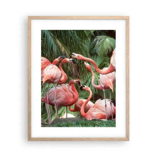 Plakat w ramie jasny dąb - Popołudniowe ploteczki - 40x50 cm