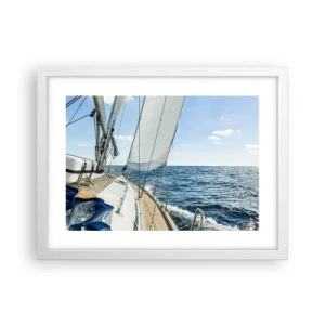 Plakat w białej ramie - Ahoj, przygodo - 40x30 cm