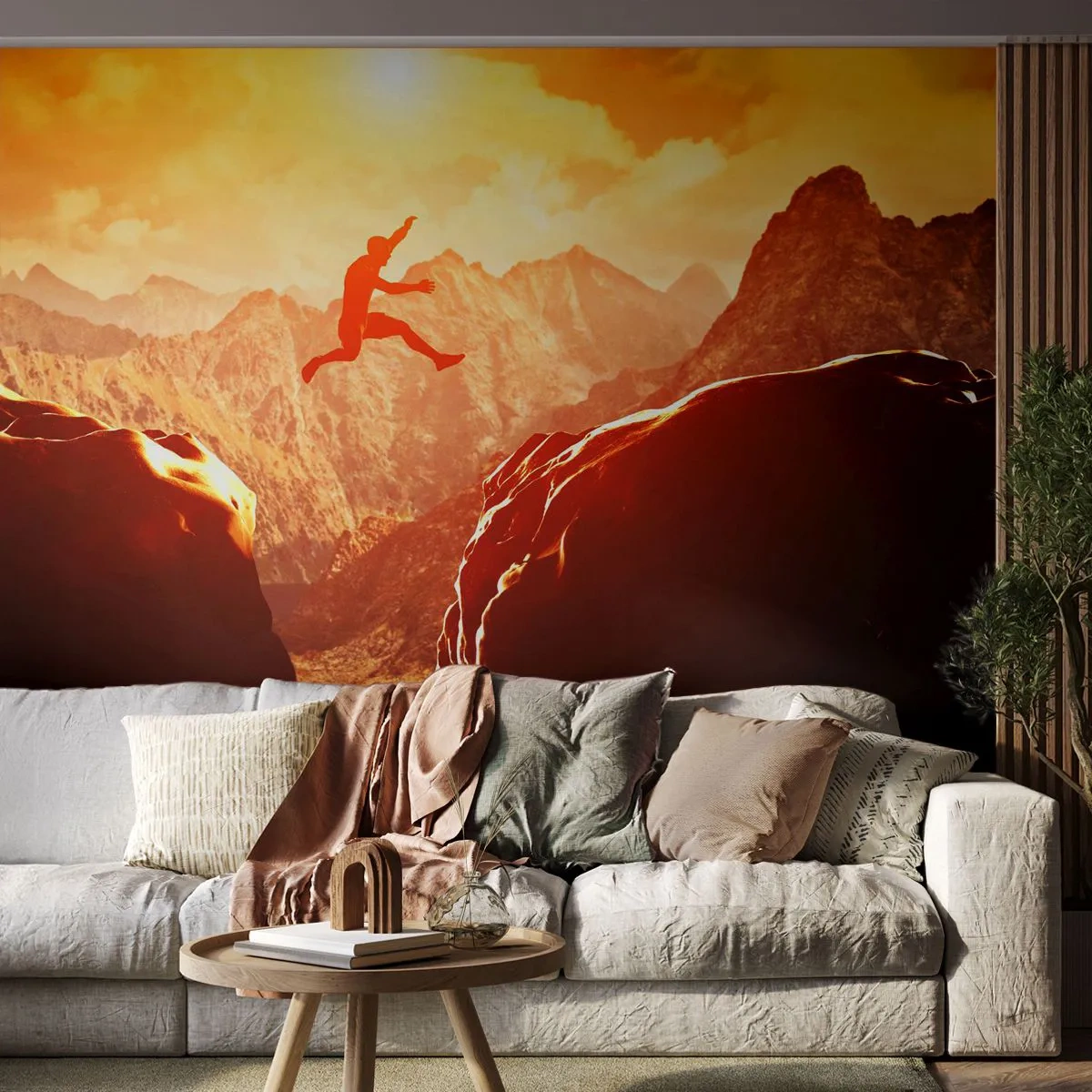 Fototapeta Premium Canvas - Przekraczając granice - Sport, Wspinaczka, Krajobraz - 250x175 cm