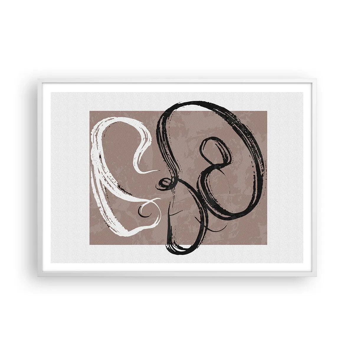 Plakat w białej ramie - Kompozycja – poszukiwanie pełni - 100x70 cm