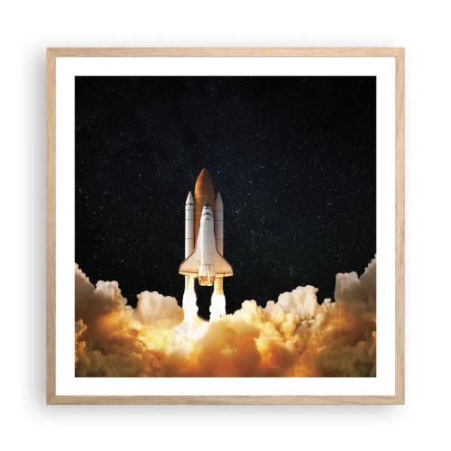 Plakat w ramie jasny dąb - Ad astra! - 60x60 cm