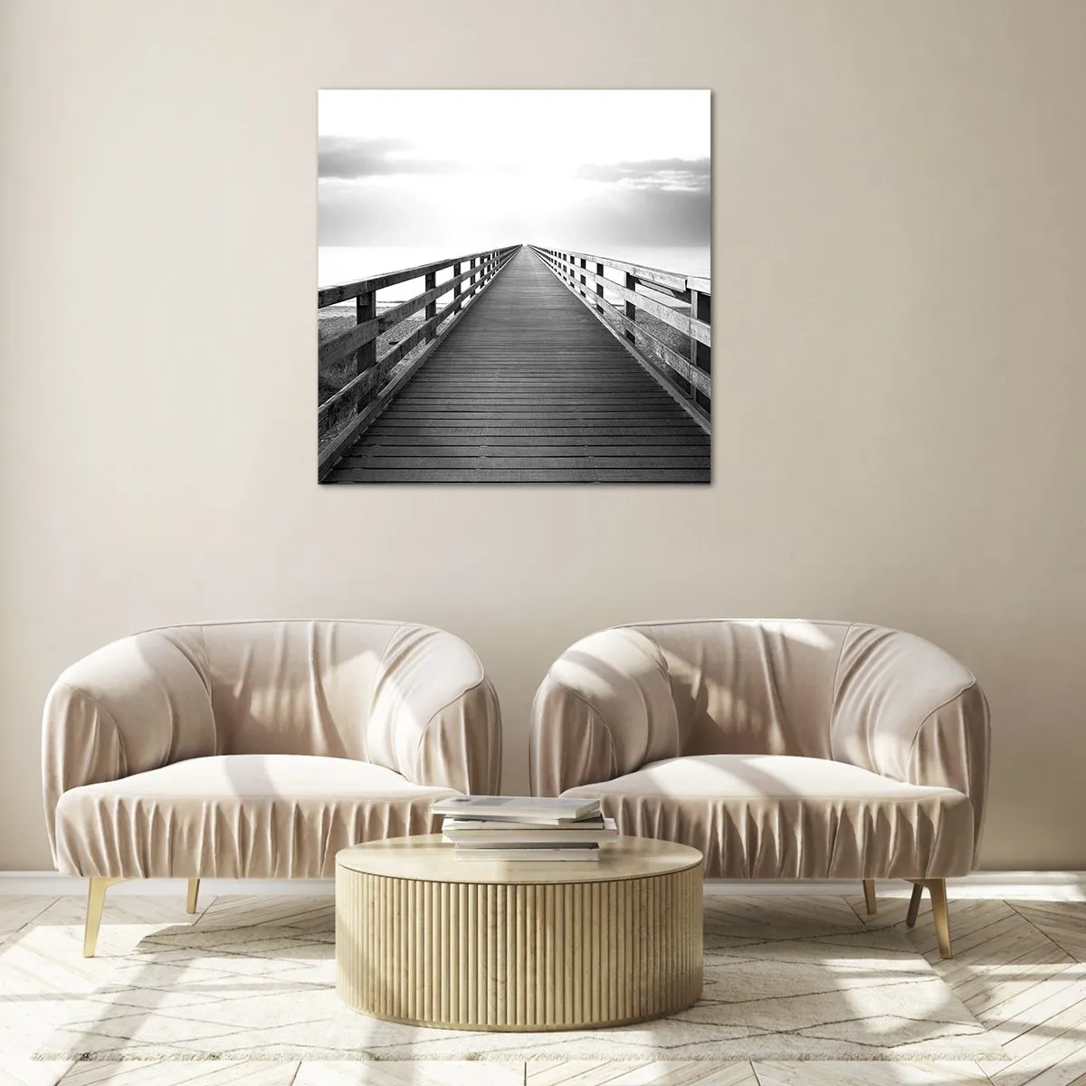 Obraz na szkle - W siną dal… - 60x60 cm