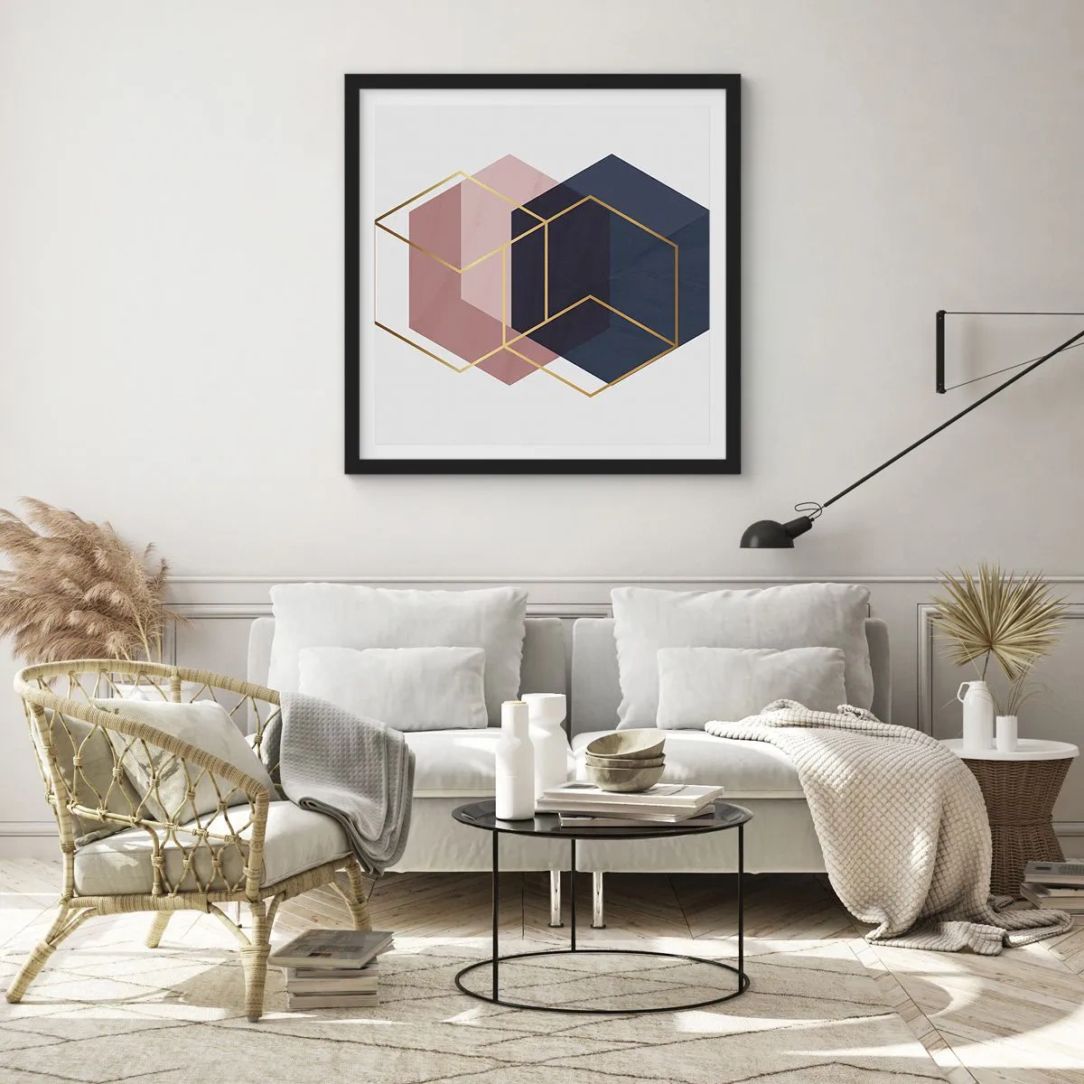 Plakat w czarnej ramie - Siła prostoty - 40x40 cm