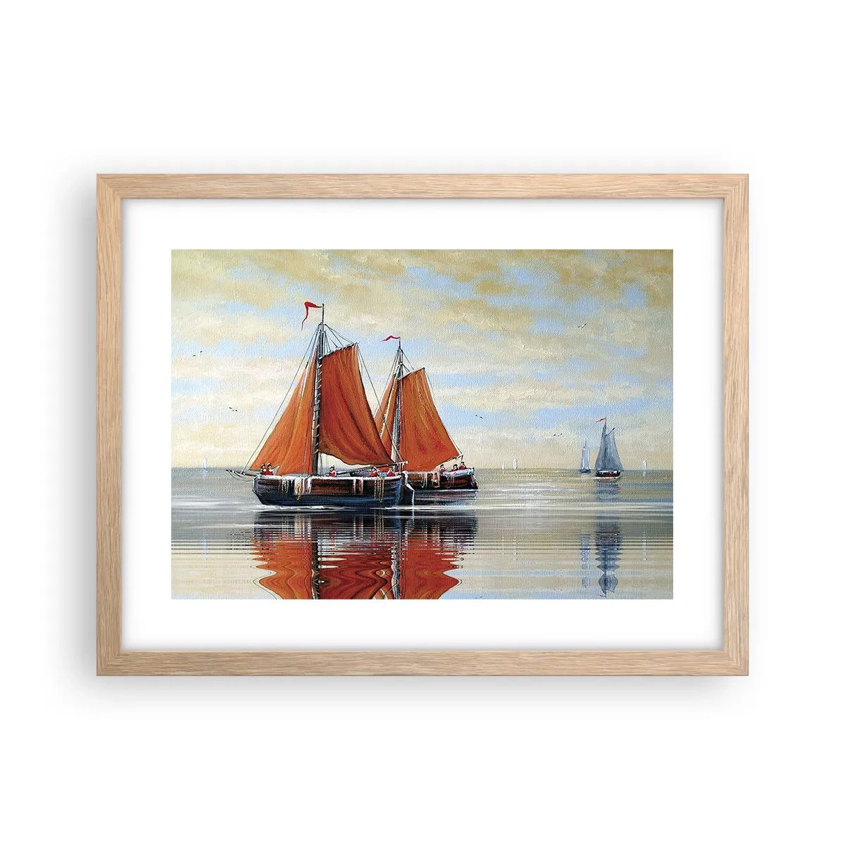 Plakat w ramie jasny dąb - Hej, żeglujże, żeglarzu… - 40x30 cm