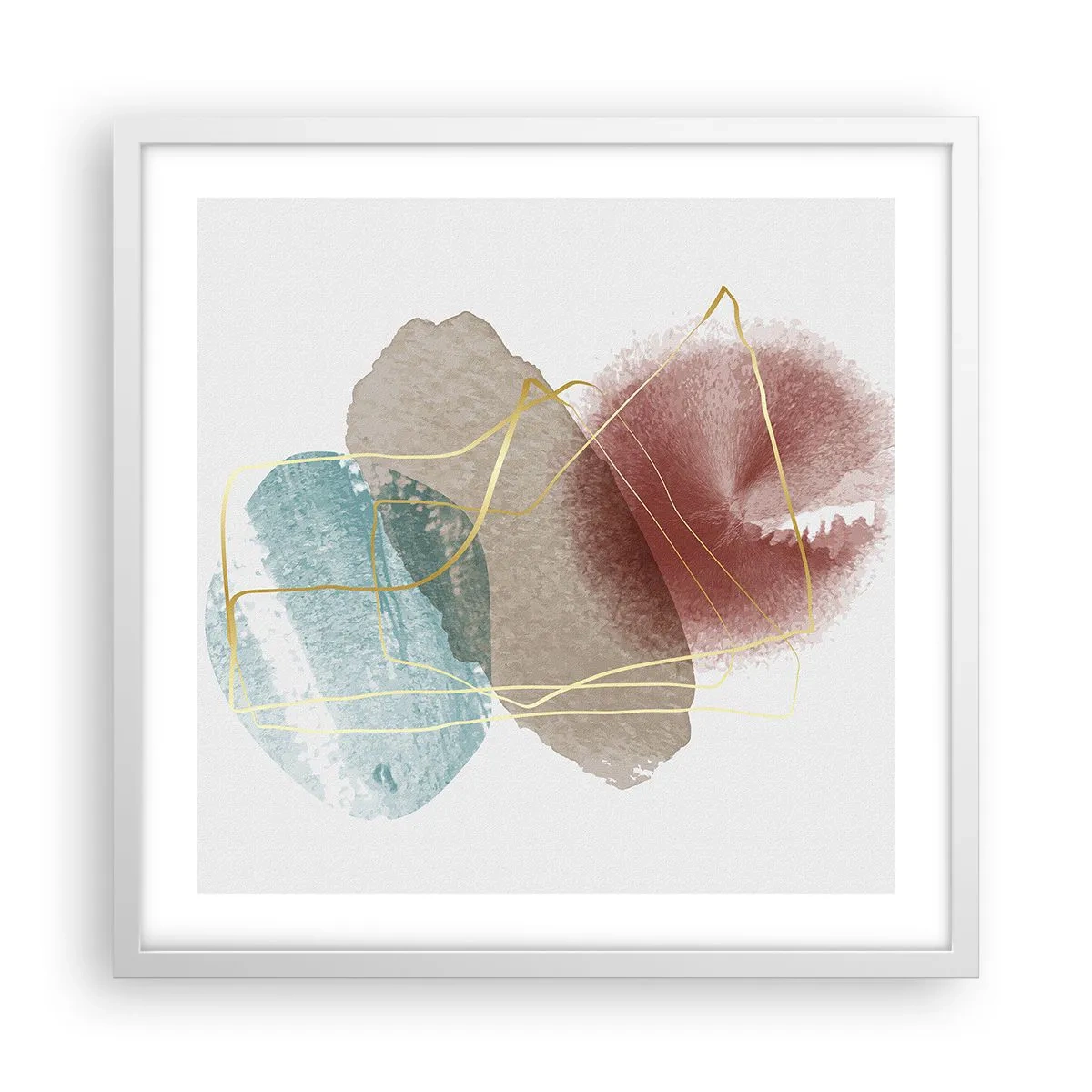 Plakat w białej ramie - Korale przestrzeni - 50x50 cm