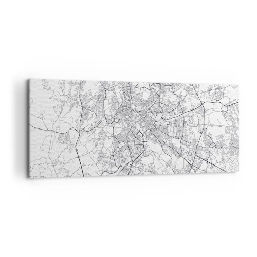 Obraz na płótnie - Miejska mapa w stylu minimalistycznym z delikatnymi liniami - 120x50cm - Rzymski krąg - Nowoczesna dekoracja ścienna do salonu i sypialni ARTTOR