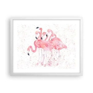 Plakat w białej ramie - Różowy ansambl - 50x40 cm