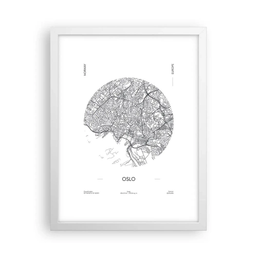 Plakat w białej ramie - Anatomia Oslo - 30x40 cm