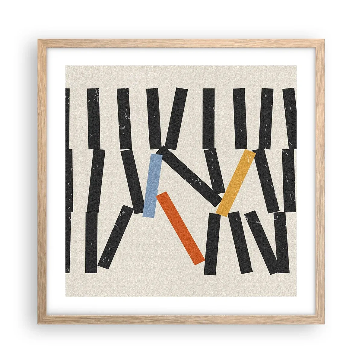 Plakat w ramie jasny dąb - Domino – kompozycja - 50x50 cm