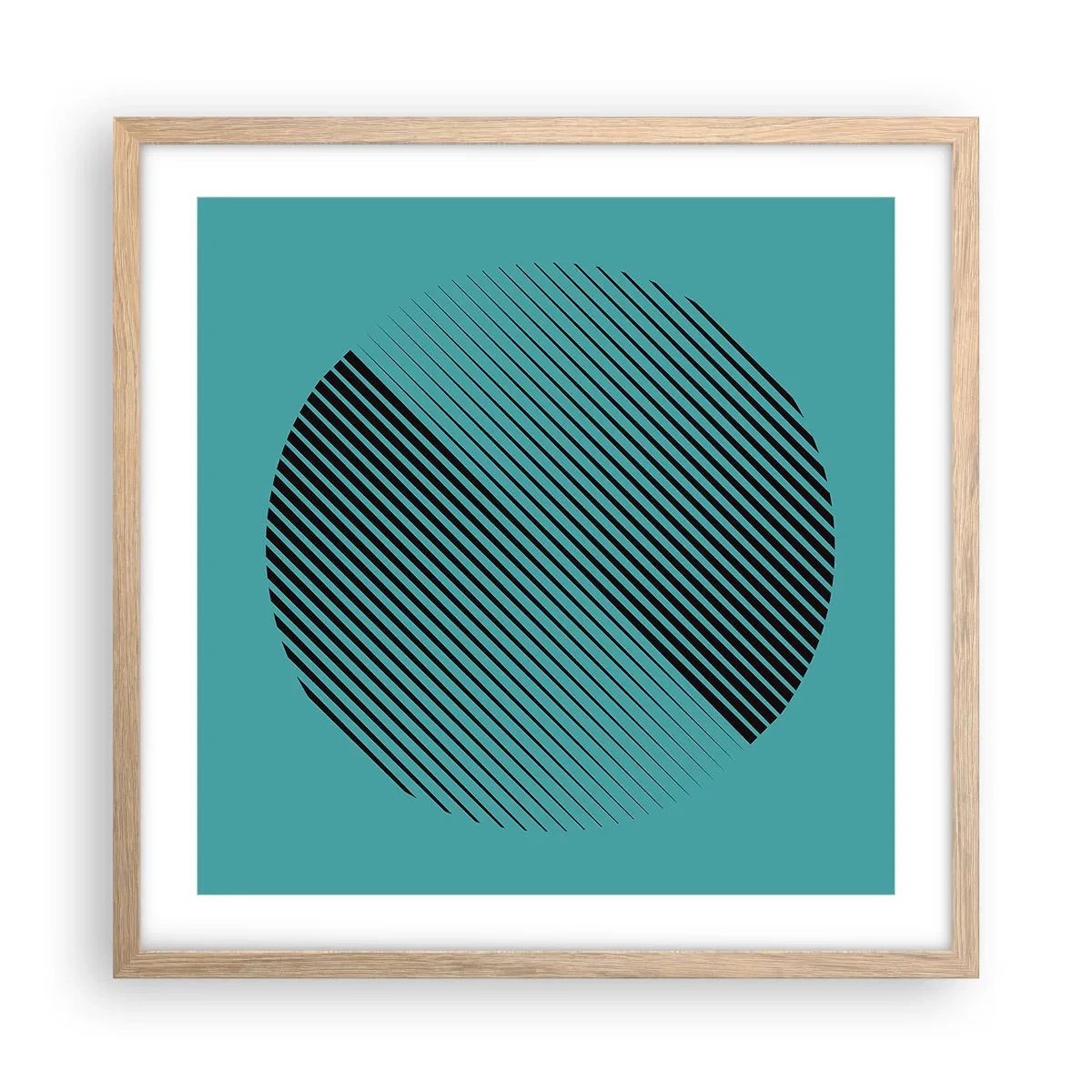 Plakat w ramie jasny dąb - Koło – geometryczna wariacja - 50x50 cm
