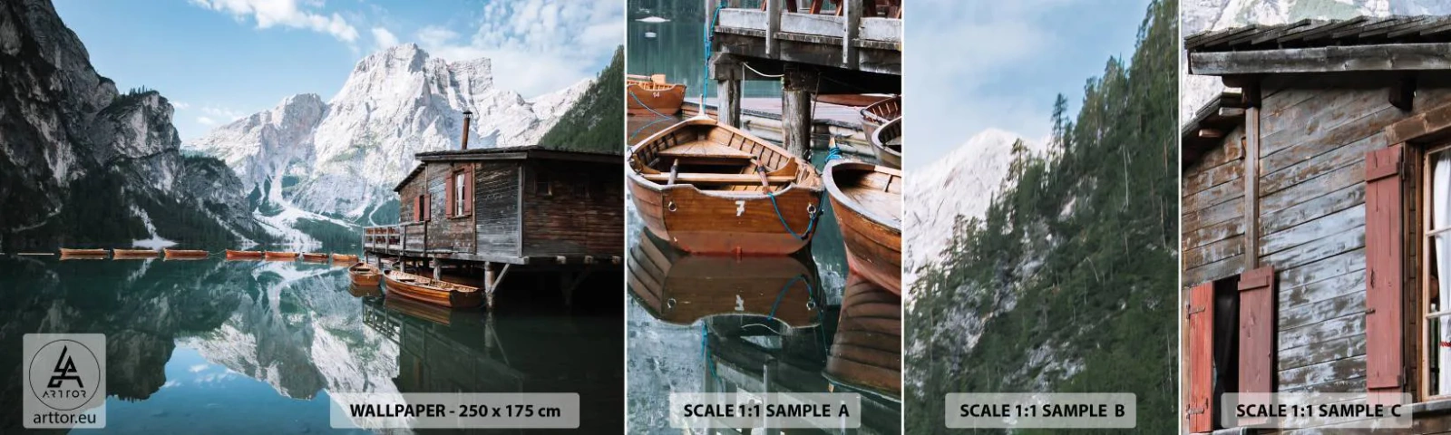 Fototapeta Próbka Standard Eco - Krystaliczny, górski poranek - Krajobraz Górski, Słońce, Jezioro - 100x30 cm