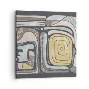 Obraz na płótnie - Abstrakcja w duchu prekolumbijskim - 70x70 cm