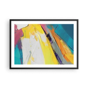 Plakat w czarnej ramie - Abstrakcyjna kompozycja w intensywnych barwach - 70x50cm - Anatomia światła - Nowoczesna dekoracja ścienna do salonu i sypialni ARTTOR