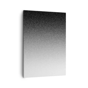 Obraz na płótnie - Minimalistyczna abstrakcja z przejściem tonalnym od czerni do bieli - 50x70cm - W stronę światła - Nowoczesna dekoracja ścienna do salonu, kuchni i sypialni ARTTOR