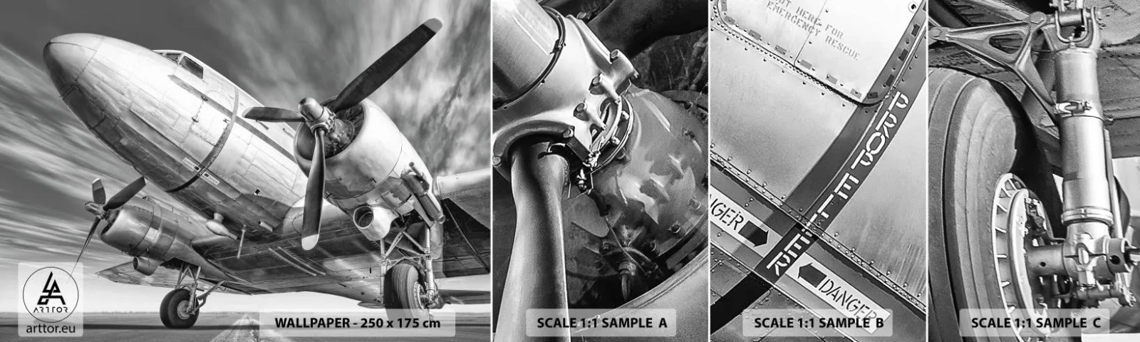 Fototapeta Próbka Standard Eco - Zawsze gotowy do lotu - Samolot, Retro, Lotnictwo - 100x30 cm