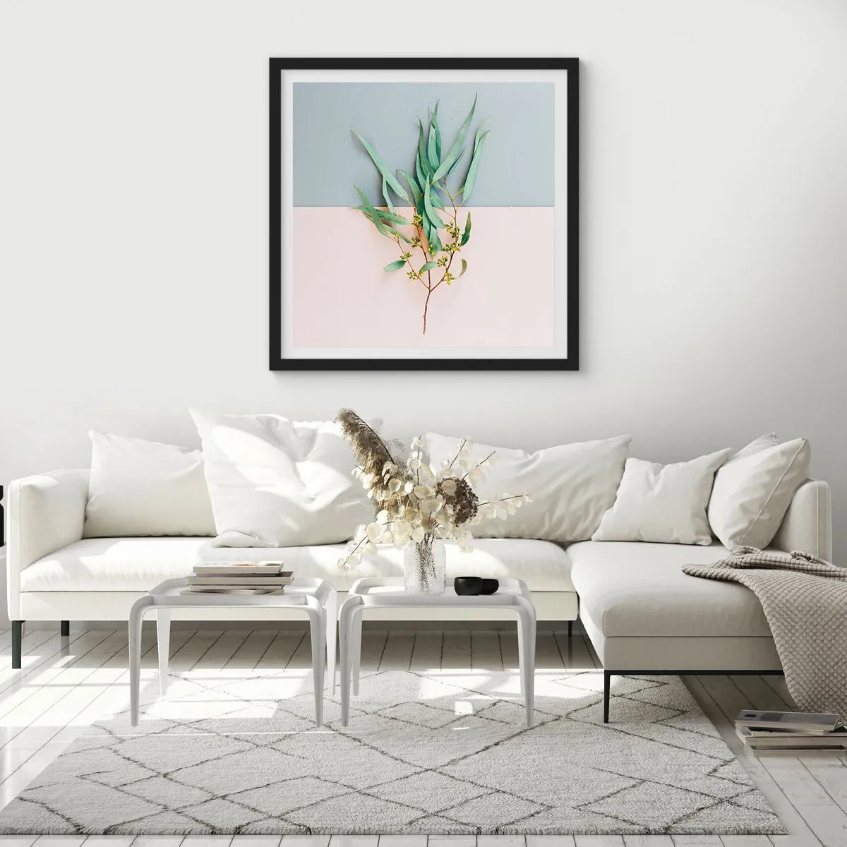 Plakat w czarnej ramie - Pastelowa subtelność - 40x40 cm
