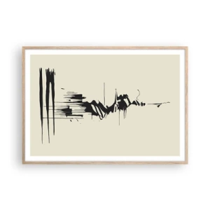 Plakat w ramie jasny dąb - Abstrakcja pośpieszna - 100x70 cm