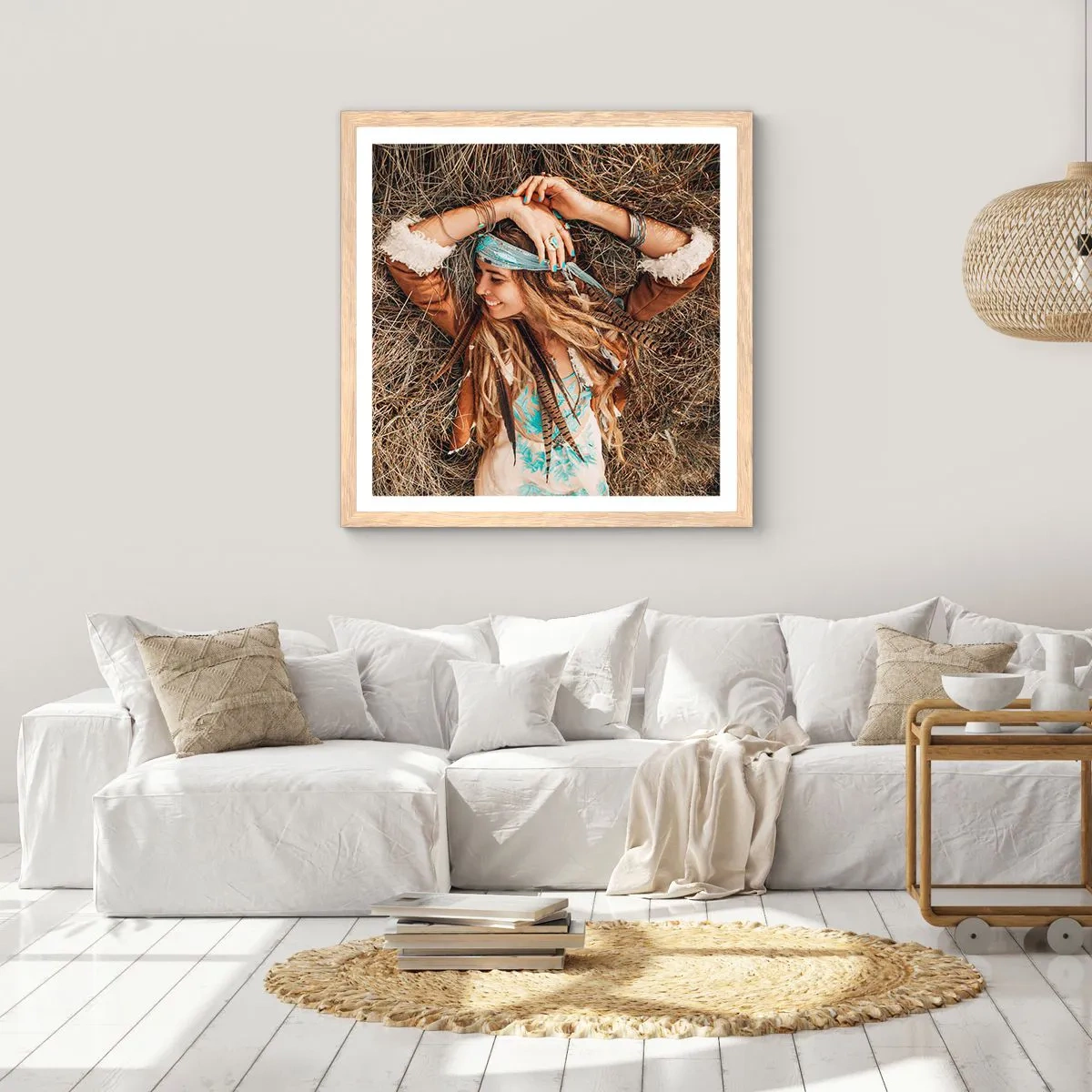 Plakat w ramie jasny dąb - W drodze do lata miłości - 40x40 cm