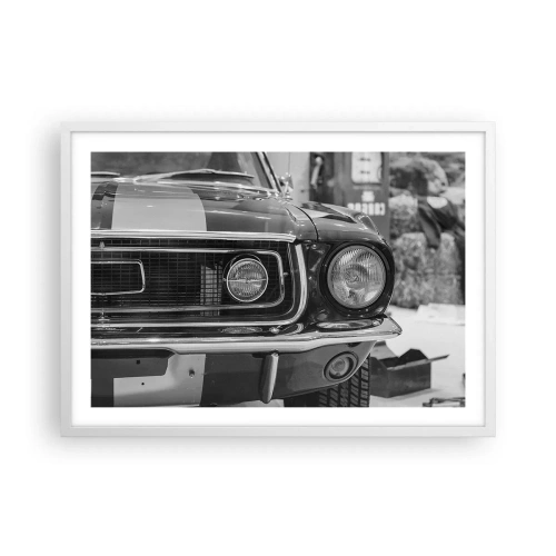 Plakat w białej ramie - Ostra jazda - 70x50 cm