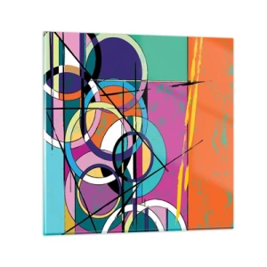 Obraz na szkle - Koło za kołem - 30x30 cm
