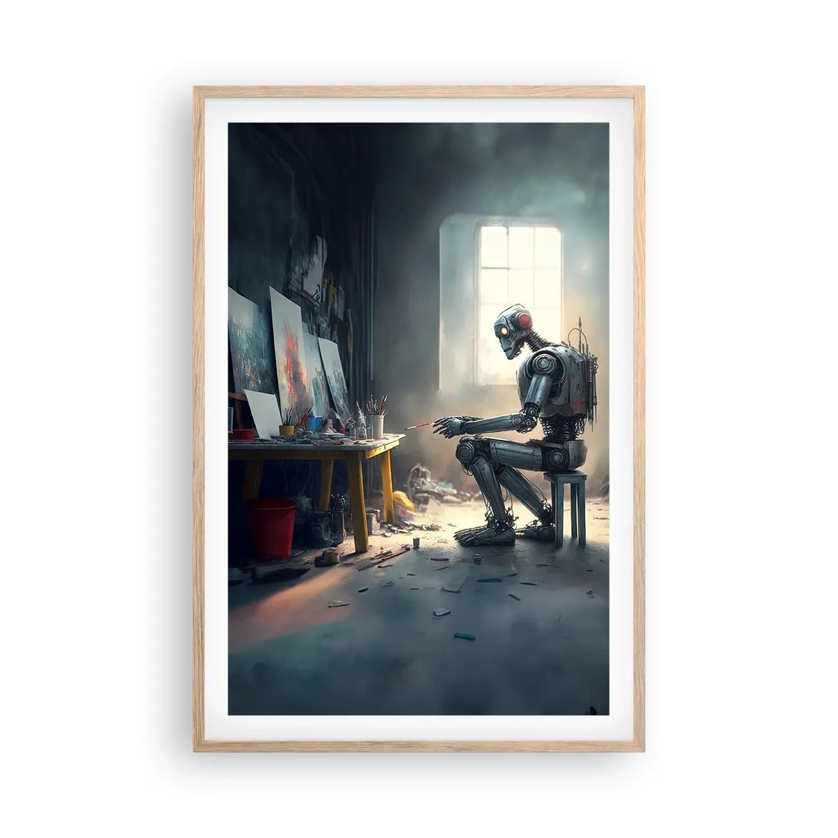 Plakat w ramie jasny dąb - Akt kreacji - 61x91 cm