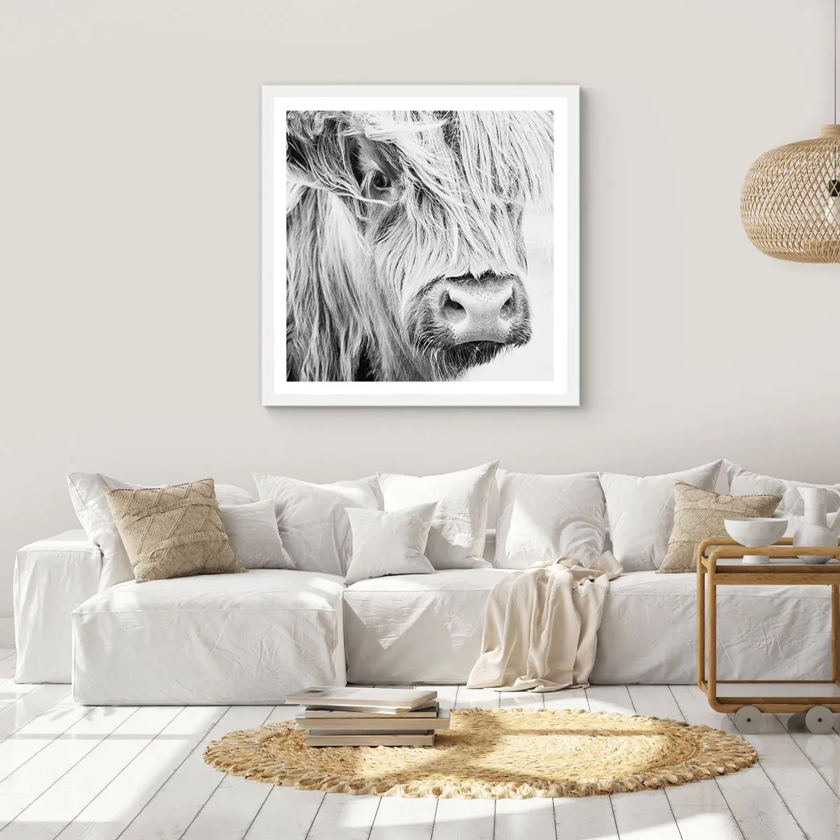 Plakat w białej ramie - Szkocka dzikość - 40x40 cm