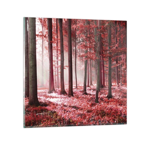 Obraz na szkle - Czerwony równie piękny - 50x50 cm