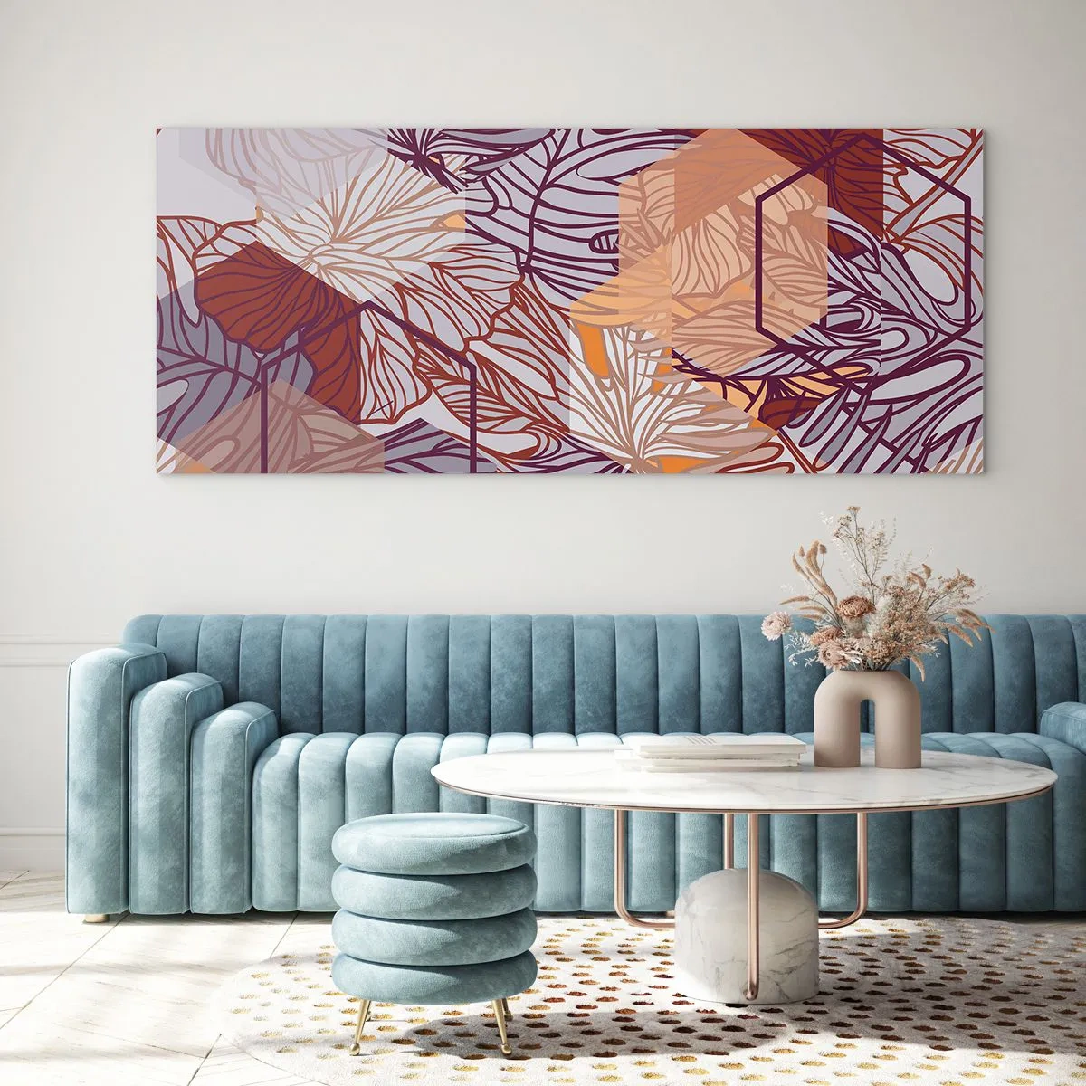 Obraz na szkle - Związek niemozliwy geometrii i natury - 90x30 cm