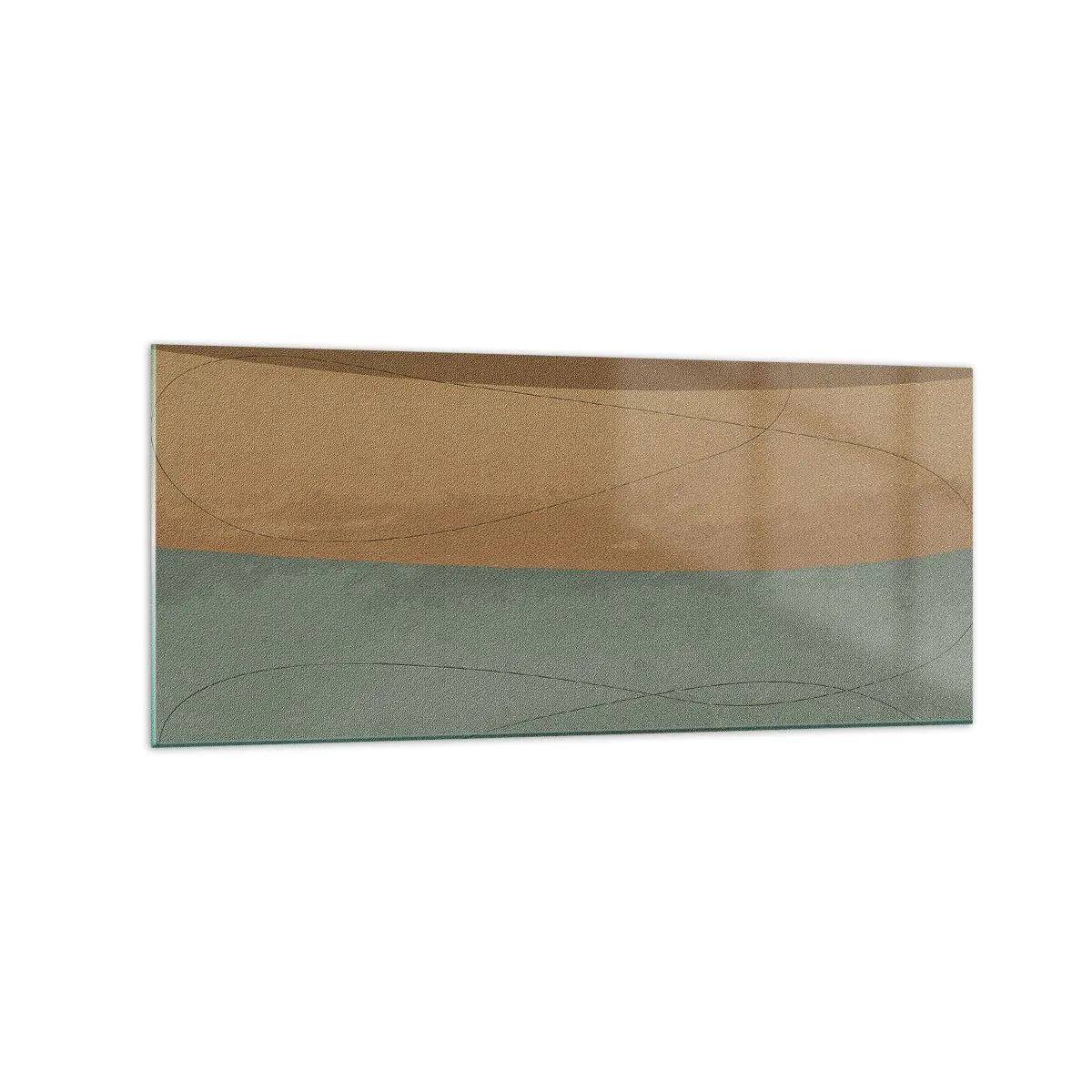 Obraz na szkle - Abstrakcyjna kompozycja w naturalnych odcieniach ziemi - 120x50cm - Kompozycja horyzontalna - Nowoczesna dekoracja ścienna do salonu i sypialni ARTTOR