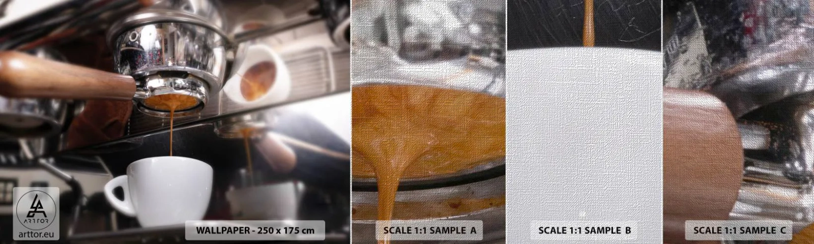 Fototapeta Próbka Premium Canvas - Dobra chwila dnia - Kawa, Ekspres Do Kawy, Barista - 100x30 cm