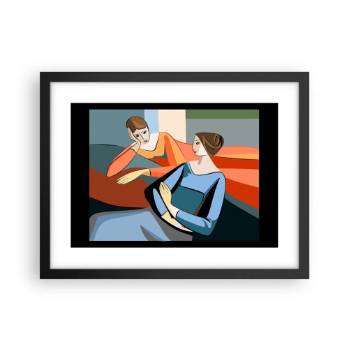 Plakat w czarnej ramie - Chwila zwierzeń - 40x30 cm