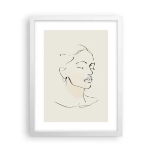 Plakat w białej ramie - Pewną kreską - 30x40 cm