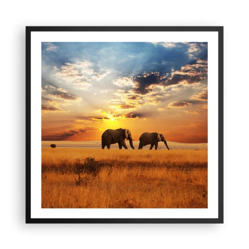 Plakat w czarnej ramie - Rodzinna przechadzka - 60x60 cm