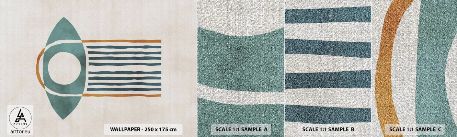 Fototapeta Próbka Premium Canvas - Znaki i rytuały - Boho, Oko, Minimalizm - 100x30 cm