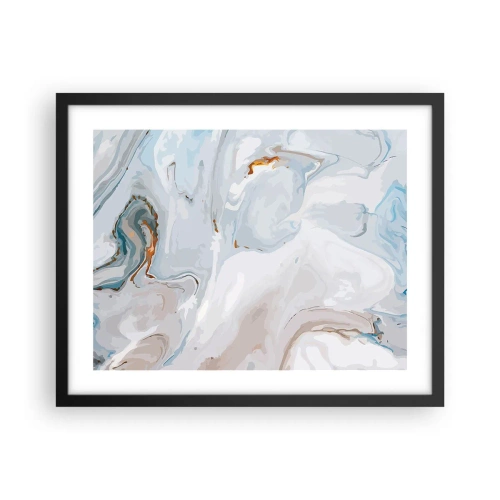 Plakat w czarnej ramie - Biel wypiętrzona - 50x40 cm