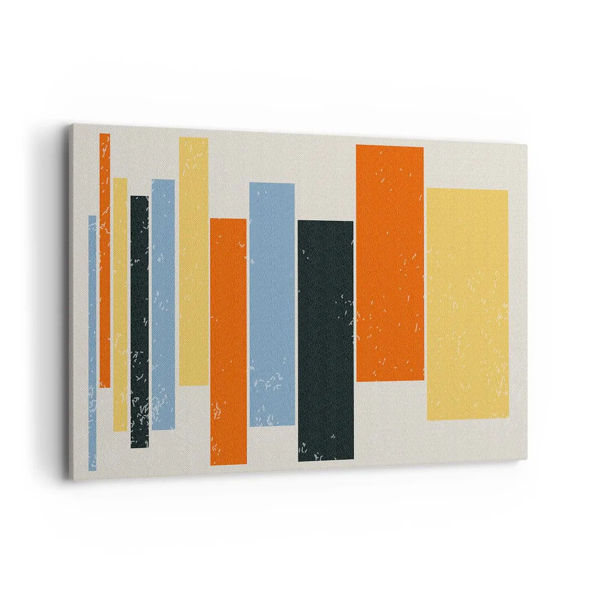 Obraz na płótnie - Kolorowe prostokąty w nowoczesnym układzie - 100x70cm - Zapis muzyki - Nowoczesna dekoracja ścienna do salonu, kuchni i sypialni ARTTOR