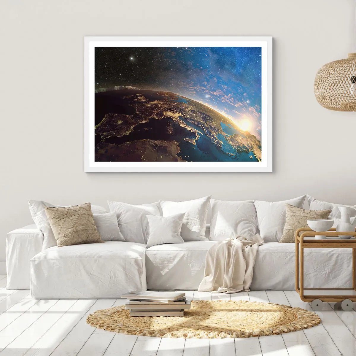 Plakat w białej ramie - Spójrzmy na siebie z dystansu - 50x40 cm