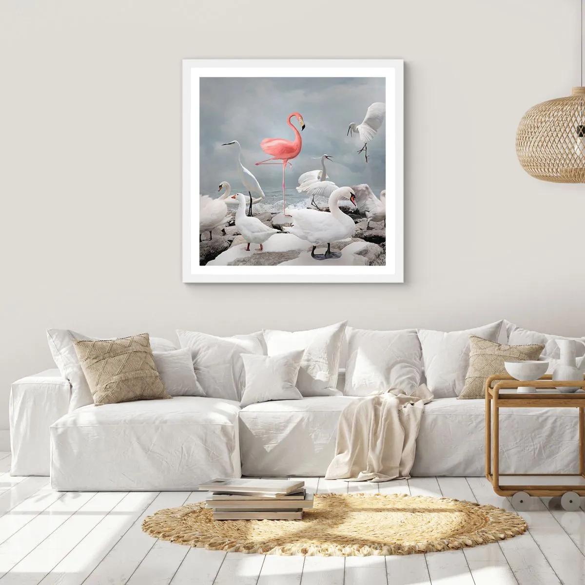 Plakat w białej ramie - Skąd się tu wziąłem? - 30x30 cm