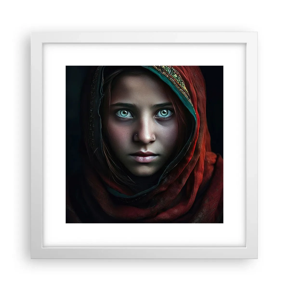 Plakat w białej ramie - Wschodnia księżniczka - 30x30 cm