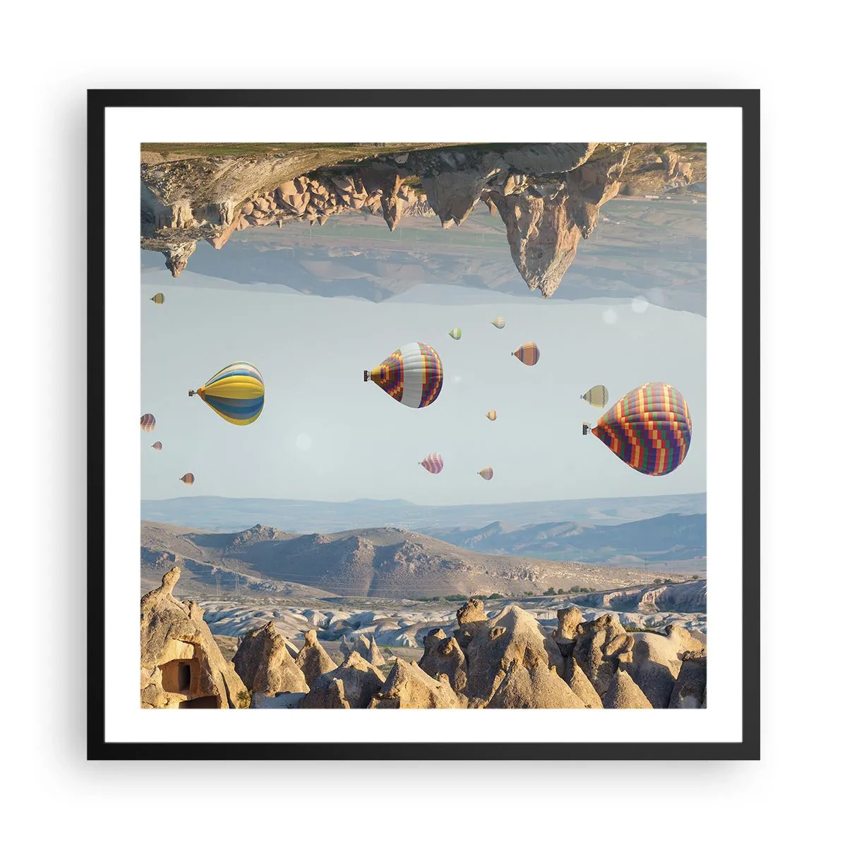 Plakat w czarnej ramie - Tu wszystko jest możliwe - 60x60 cm