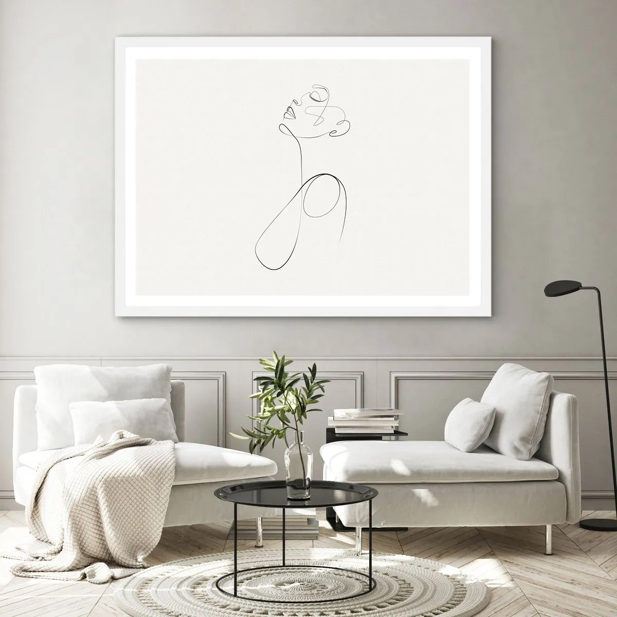 Plakat w białej ramie - Zapętlona w marzeniach - 40x30 cm