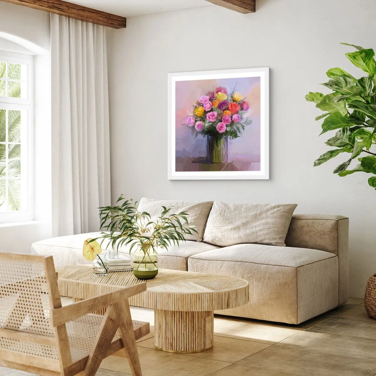 Plakat w białej ramie - Zatrzymane piękno - 60x60 cm