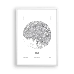 Plakat w białej ramie - Anatomia Oslo - 50x70 cm