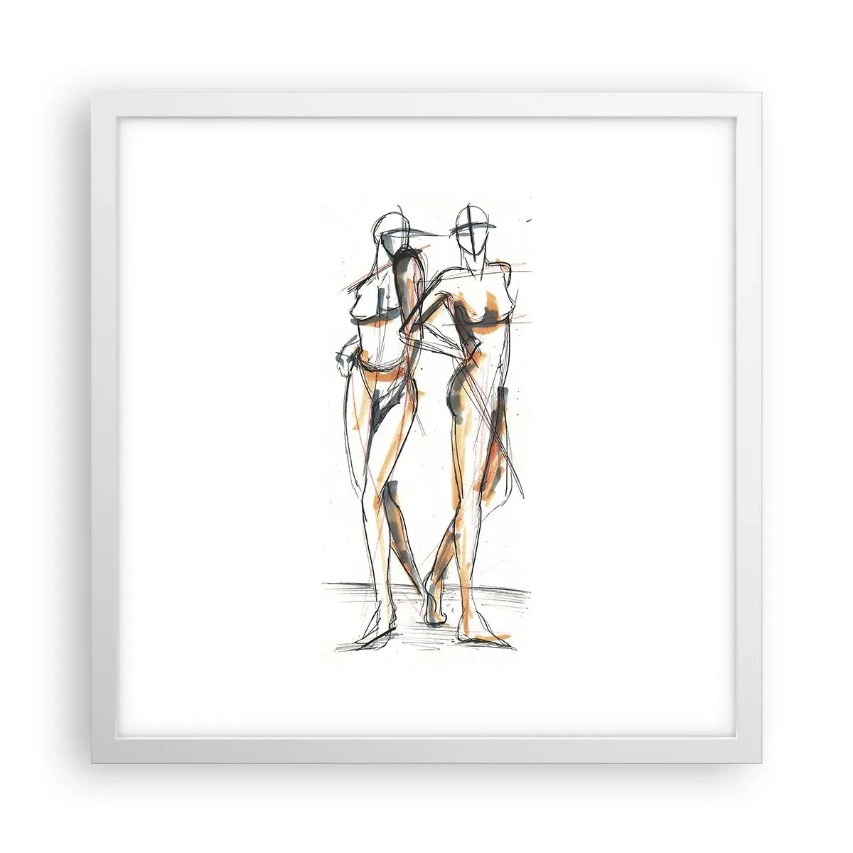 Plakat w białej ramie - Studium wdzięku - 40x40 cm