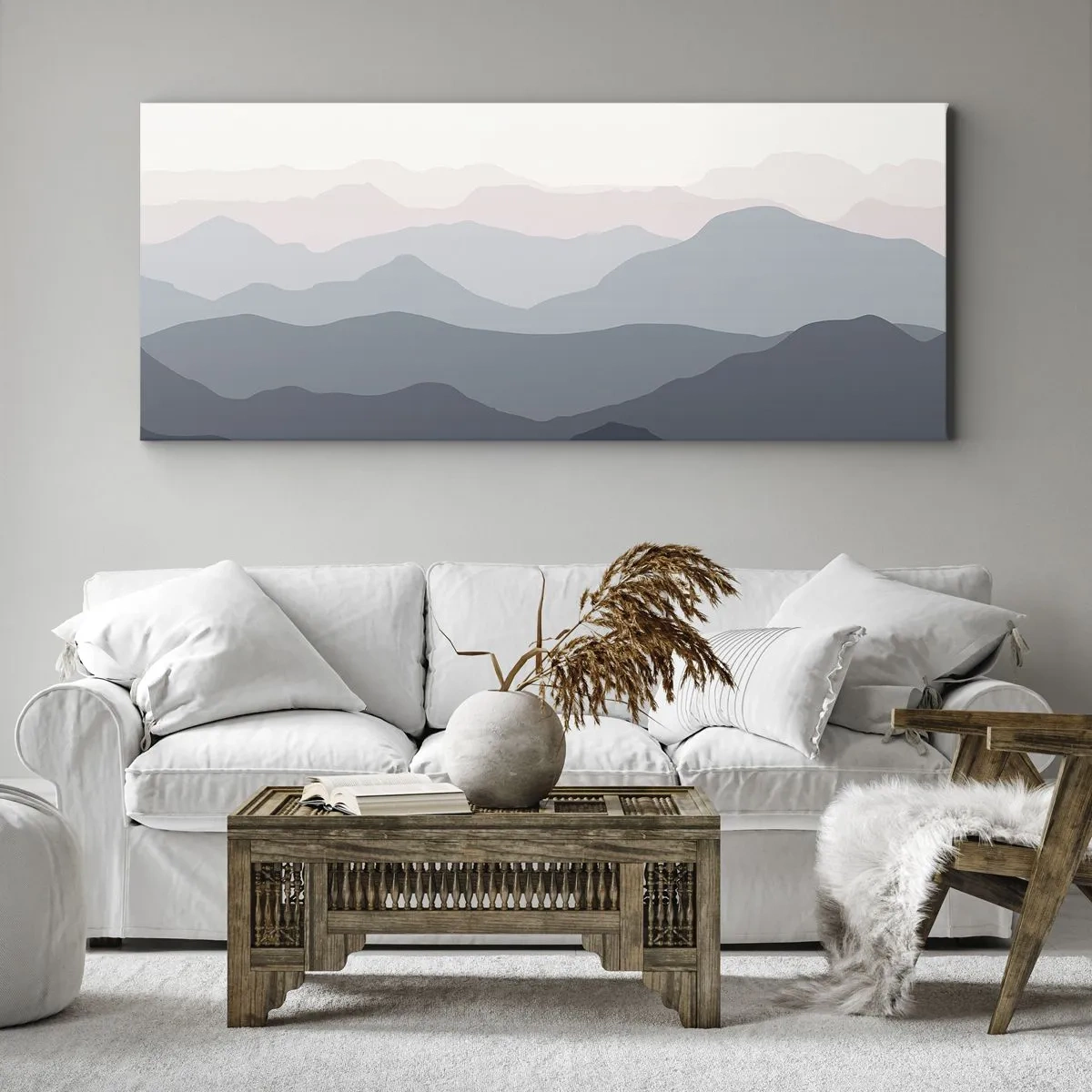 Obraz na płótnie - Fale gór - 100x40 cm